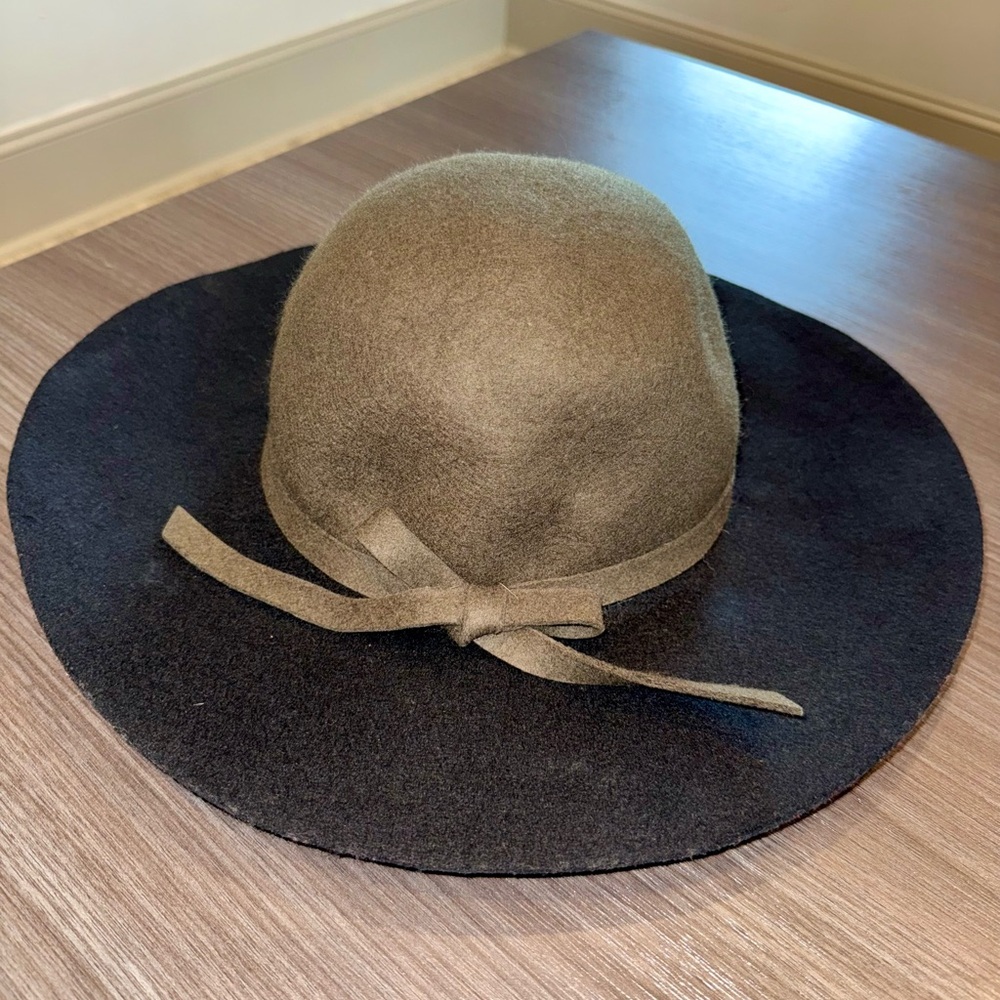 Charming Charlie Black and Olive  Wide Brim Hat